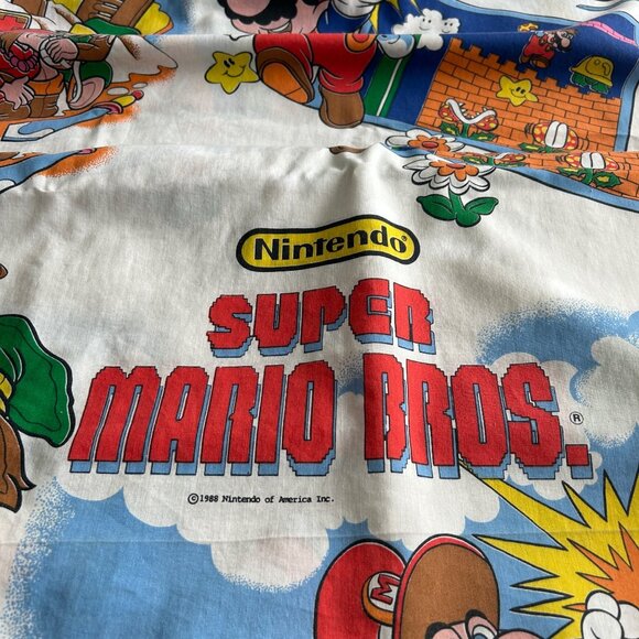 Vintage Zelda Nintendo Super Mario Bros & Legend Of Zelda Twin Sheet Set1988 - Picture 7 of 11